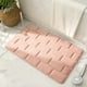thumbnail image 1 of Alfombras de baño de espuma de memoria a rayas gruesas, alfombras de baño suaves absorbentes de terciopelo, fondo antideslizante, alfombra lavable a máquina, decoración de habitación de baño, para lav, 1 of 7