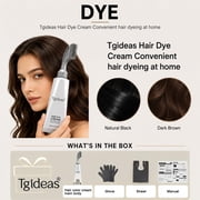 Tgideas 2-in-1 Comb Applicator Hair Dye Cream, Ammonia-Free Root Touch-Up, Natural Plant Extracts,Natural Black,2.8Oz