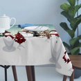thumbnail image 4 of Teal Blue Christmas Table Cloth Waterproof Tablecloths, Snowman Xmas Tree Winter Snowflake Tablecloth Dining Table Cover for Kitchen Party Tabletop Outdoor, Rectangle Tablecloth 54x108 Inch, 4 of 9