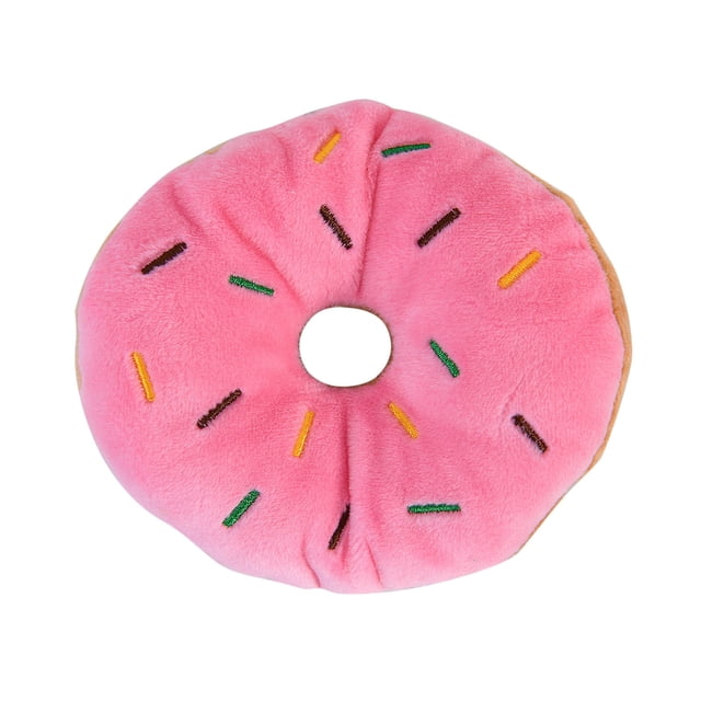Donut Squeaky Chew Toy for Puppies and Dogs Interactive Pet Sound Entertainment