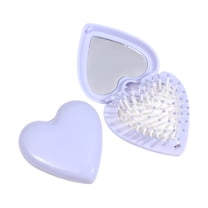 ACDANC Mini Hair Brush For Purse Travel Folding Hair Brush Heart Shape Mini Pocket Mirror Brush Mini Foldable Hair Comb For Women Girls