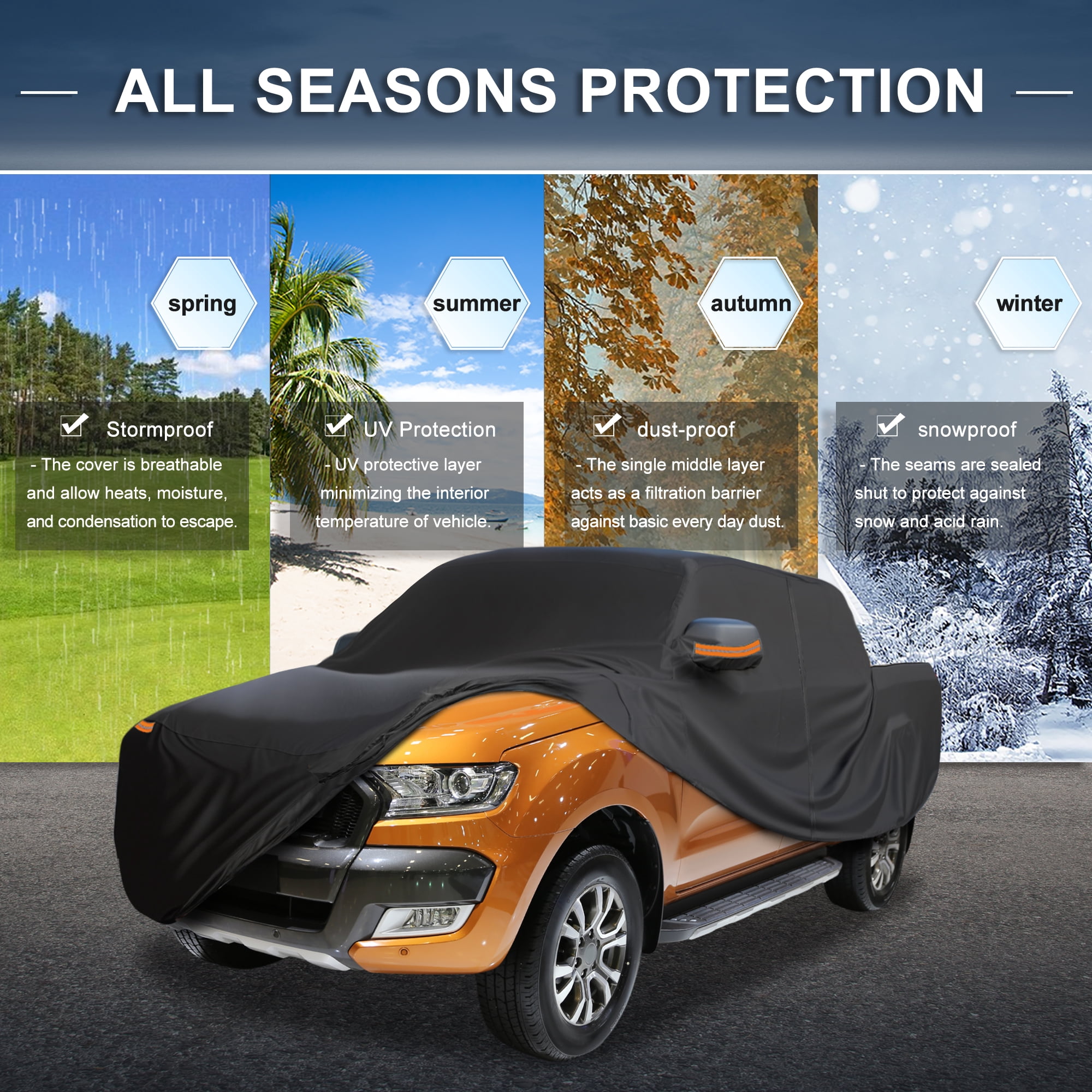 Unique Bargains 210D-PU Car Cover for Ford for Ranger