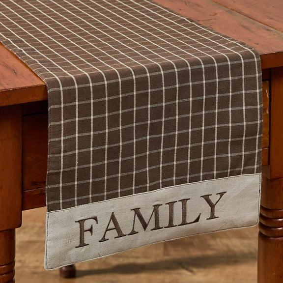 Park Designs Family Brown Plaid Table Runner 13" x 54"