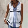 thumbnail image 1 of EQWLJWE Débardeurs Sans Manches pour Femmes, Mode Été, Col en V, Imprimé, Blouse Décontractée, 1 of 5