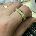thumbnail image 4 of 2Ct Round Cut Lab-Created Diamond Engagement Eternity Ring 14K Yellow Gold Plated Silver, 4 of 4