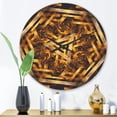 thumbnail image 2 of Designart 'Yellowish Hexagon Fractal 3D' Modern Wood Wall Clock, 2 of 5
