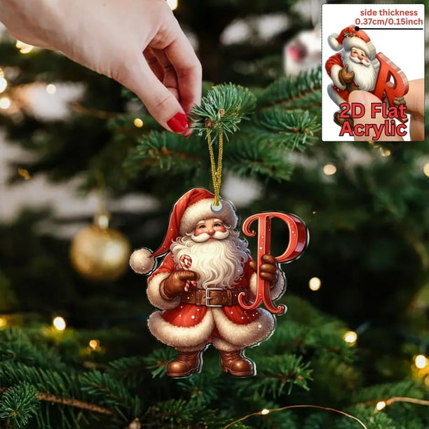 Adornos navideños, regalos navideños, adornos navideños planos con letras 2D para colgar en el árbol y el coche. Artículos festivos.
