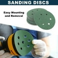 thumbnail image 2 of Unique Bargains Car Sanding Discs 6inch 6 Hole 40 Grit Abrasion Resistance | Round Hook and Loop Sandpaper Green 50 Pcs, 2 of 7