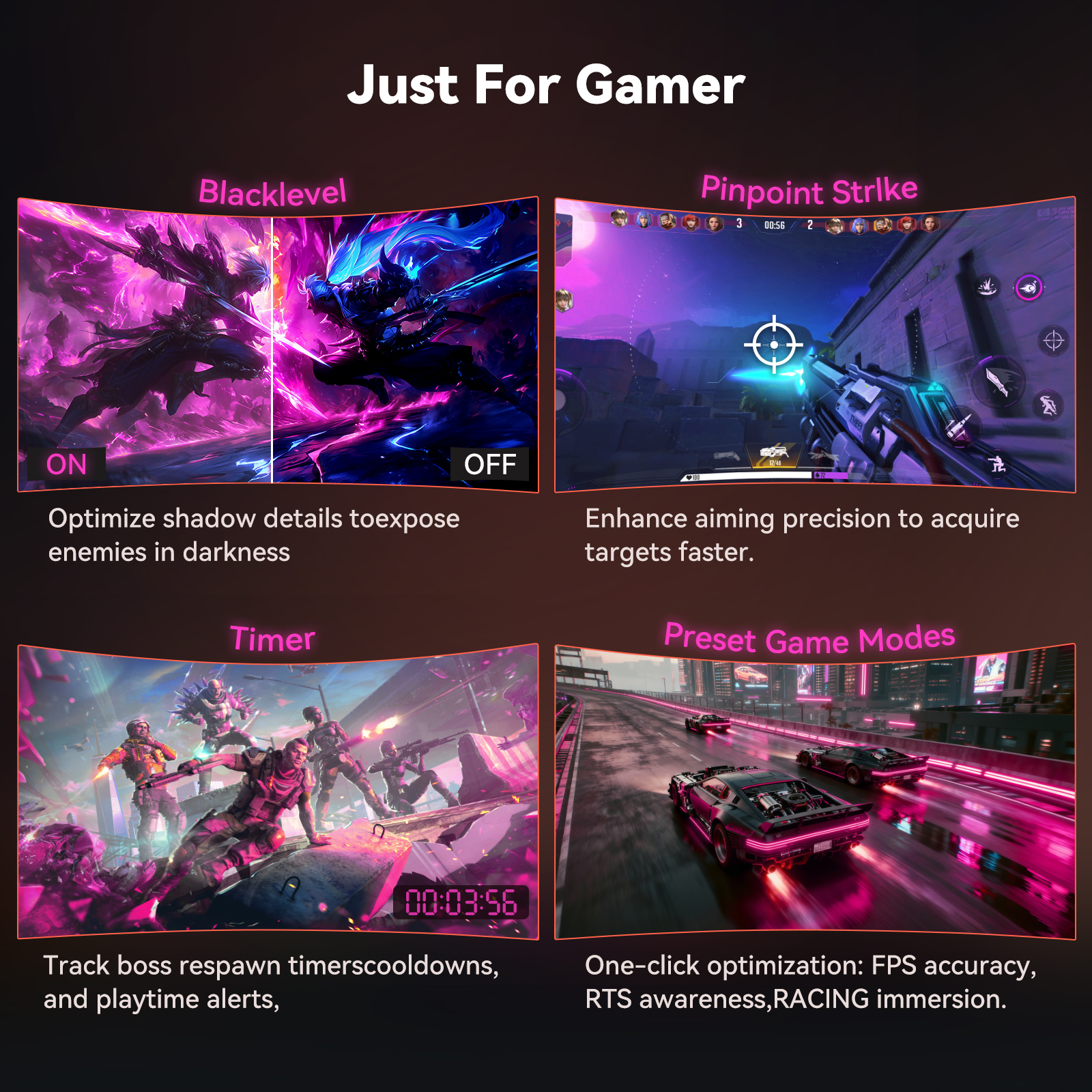 Raywego 34" Ultrawide Curved Gaming Monitor 165Hz, WQHD 3440x1440, 1500R-PIP,BPB Computer Monitor 1ms, SRGB99%, HDMI 2.0 x2, DP 1.4 x2, Black
