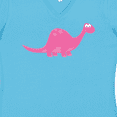 thumbnail image 4 of Inktastic Pink Dinosaur Women's V-Neck T-Shirt, 4 of 5
