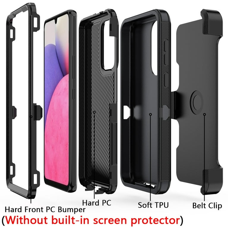 NIFFPD Samsung Galaxy A33 5G Case with Screen Protector Full-Body  Shockproof Phone Case for Galaxy A33 5G with Belt-Clip Holster Black 