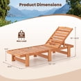 thumbnail image 3 of Costway Chaise Longue de Patio 1 Pce, Fauteuil Inclinable d'Extérieur en Bois Massif avec Dossier Réglable, 3 of 10