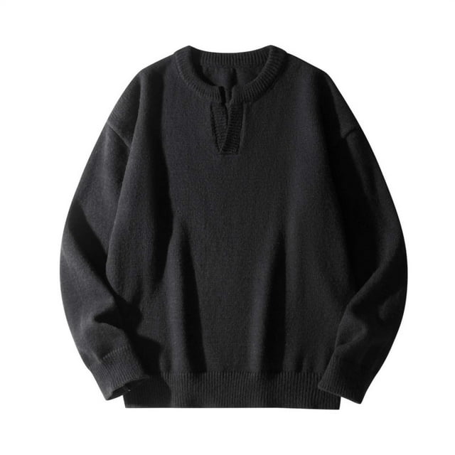 Kalauyu Chandail Ras du Cou pour Hommes Chandails Décontractés Doux pour Hommes Chandail Classique