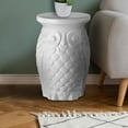 thumbnail image 6 of JONATHAN Y Groovy Owl 17.5" Ceramic Garden Stool, White, 6 of 6