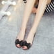 thumbnail image 5 of Sandalias planas de gelatina con lazo, estilo boca de pez, para playa, de verano, para mujer (negro, 36 yardas, talla 6 EE. UU., 3.5 Reino Unido, 36.5 UE, 9.039 pulgadas), 5 of 7