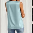 thumbnail image 4 of Inglocry Women Silk Satin Tank Top V Neck Summer Blouse Sleeveless Shirt Business Casual Dressy Outfit Vacation Clothes 2026 Mint Green XL, 4 of 9