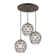 thumbnail image 3 of 46593-07 Livex Lighting Geometrix - 3 Light Pendant in Geometric Style - 20 Inches wide by 13 Inches high-Bronze Finish, 3 of 9