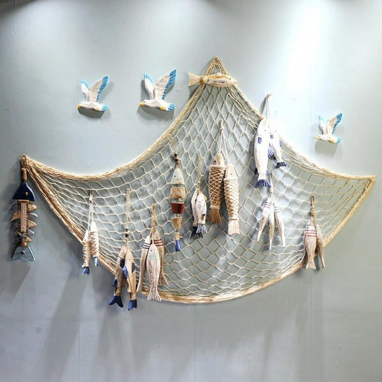 FYCONE Wooden Fish Decor Hanging Wood Fish Decorations for Wall