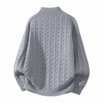 thumbnail image 3 of Kukoosong Men's Stand Collar Full Zip Cable Knit Cardigan, Solid Color Long Sleeve Sweater Jacket with Ribbed Cuffs, Relaxed Fit Warm Outerwear for Fall Winter Daily Wear, 3 of 7