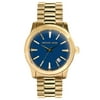 Michael Kors Men's MK7049 Runway Blue Dial Gold Tone Stainless Steel Watch