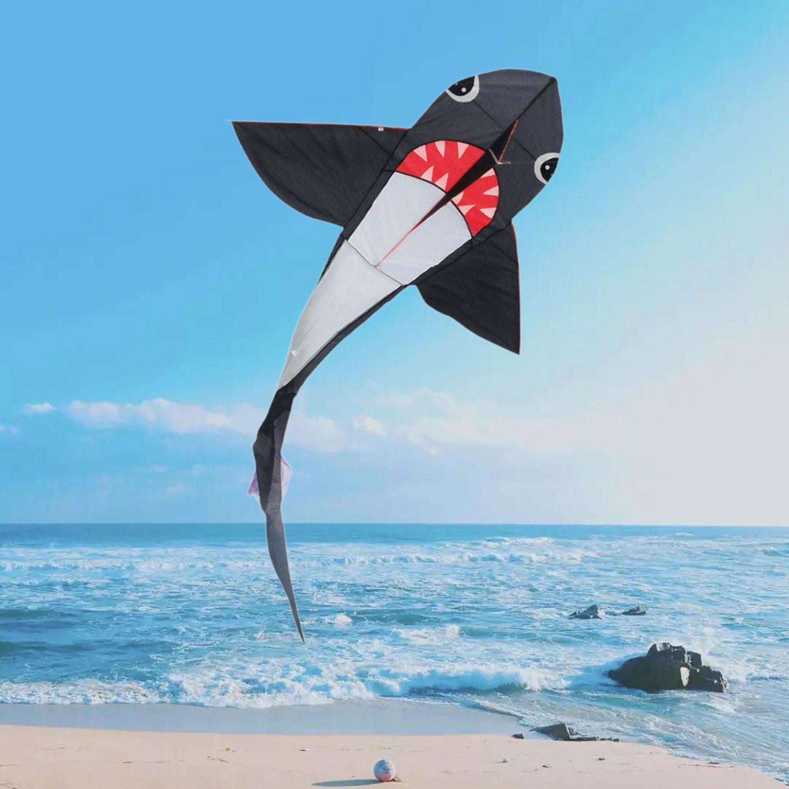 harayaa Shark Shaped Kite Colorful Relaxing Activity Easy Control Game Large Size Flying