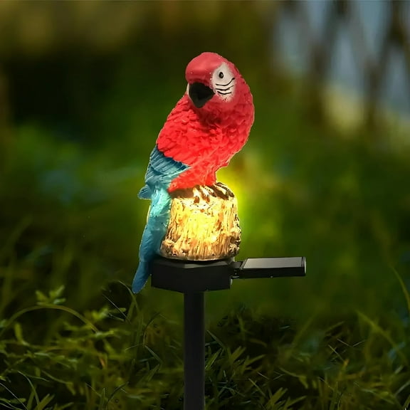 PMMIPNW Solar Parrot Outdoor Light, Garden Pathway Light, Landscape Lights for Patio Garden Outdoor Decoration, Red