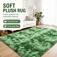 thumbnail image 4 of HOISUN 5x8 ft Soft Shag Area Rug for Bedroom Living Room, Fluffy Plush Non-Slip Carpet, Tie-Dye Mustard Green, 4 of 10