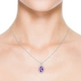 thumbnail image 4 of ANGARA Natural Vintage Style 1.15 ct Amethyst Pendant with Diamond Halo in 14K White Gold for Women (Size-8x6mm) | February Birthstone, Anniversary, Jewelry Gift for Women | Natural Amethyst Necklace, 4 of 9