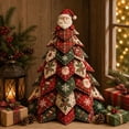thumbnail image 3 of DIY Quilted Christmas Tree Kit, 3D Fabric Patchwork Craft Set for Beginners, Handmade Tabletop Holiday Xmas Decor, Ideal for Home Mantel Table Office Display, #A, 3 of 8