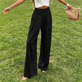 thumbnail image 5 of YuXingFu Womens Linen Pants Women Petite Skinny Culottes - Frayed Hem Travel Black M, 5 of 9