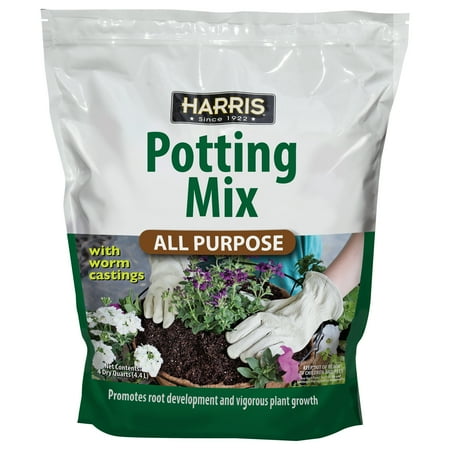 Harris All Purpose Premium Potting Soil Mix with Worm Castings and Other Nutrients, 4 Quarts