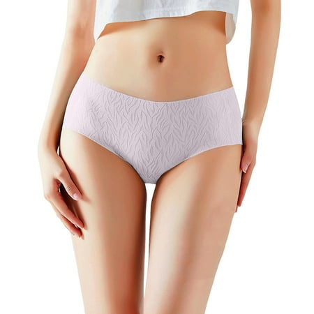 Yuhangmm Women s Panties Women Underwear Ice Silk Mid Waist Underwear Jacquard Breathable Briefs Satin Thong Lot