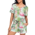 thumbnail image 5 of joogoo Women's Pajama Set Flamingo Tropical Short Sleepwear Loungewear with Pockets XL, 5 of 7