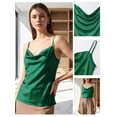 thumbnail image 5 of Deago Women's Silk Satin Camisole Cowl Neck Tank Tops Sleeveless Adjustable Spaghetti Strap Cami Summer Basic Shirt Blouse, 5 of 9