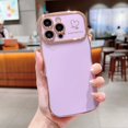 thumbnail image 2 of For iPhone 14 Phone Case,Wavy Frame Designing,Love Heart Pattern,Luxury Plating Shockproof Anti-fall Soft TPU Ultra Slim Thin Fit Cute Electroplated Phone Case Cover,Purple, 2 of 9