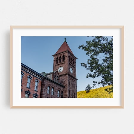 The Carbon County Courthouse - Jim Thorpe Pennsylvania Photography Architecture Cityscape Oak Framed Wall Art Print 12 x 18 inches