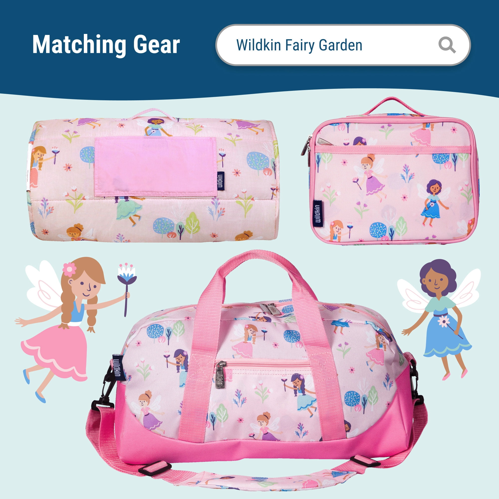 Wildkin Kids 12 Inch Backpack for Toddler Boys and Girls, Insulated Front Pocket (Fairy Garden)