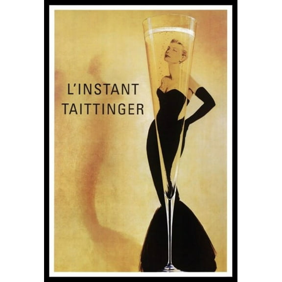 Champagne L'Instant Taittinger Laminated & Framed Poster (24 x 36)