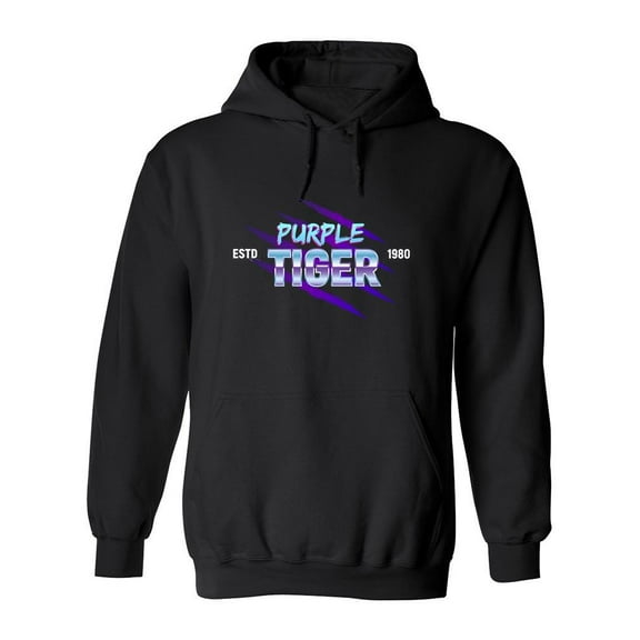 Purple Tiger 1980 Hoodie Men -Image by Shutterstock, Male 3X-Large