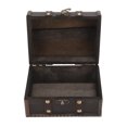 thumbnail image 4 of Wooden Treasure Box, Jewelry Storage Box Alloy Accessories Vintage Elegant Old Grey  For Collection, 4 of 8
