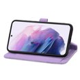 thumbnail image 4 of Embossed Design Wallet Case for Samsung Galaxy S21, Premium PU Leather Zipper Storage Folio Cover with Wrist Strap Kickstand Magnetic Case for Samsung Galaxy S21 (6.2 inch),Purple, 4 of 17
