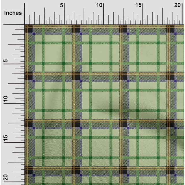 oneOone Cotton Poplin Fabric Tartan Check Decor Fabric Printed BTY 42 Inch Wide