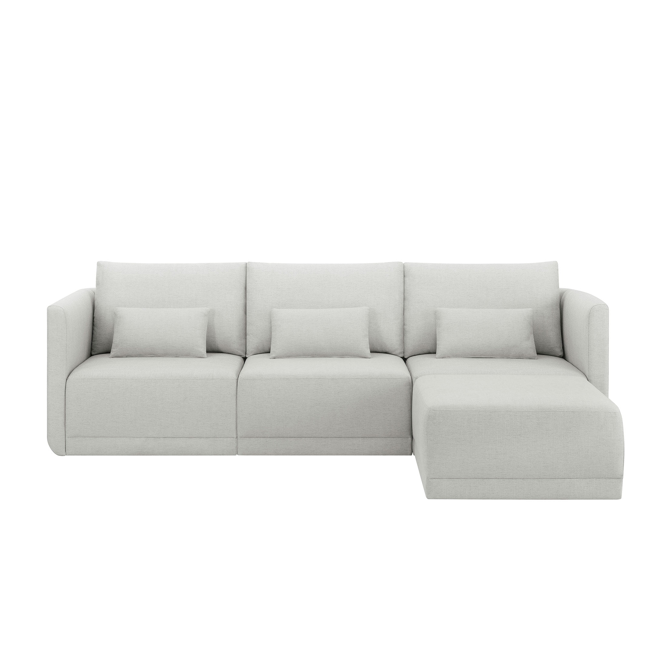 Beautiful Drew Modular Sectional Sofa with Ottoman by Drew Barrymore, Porcini Taupe