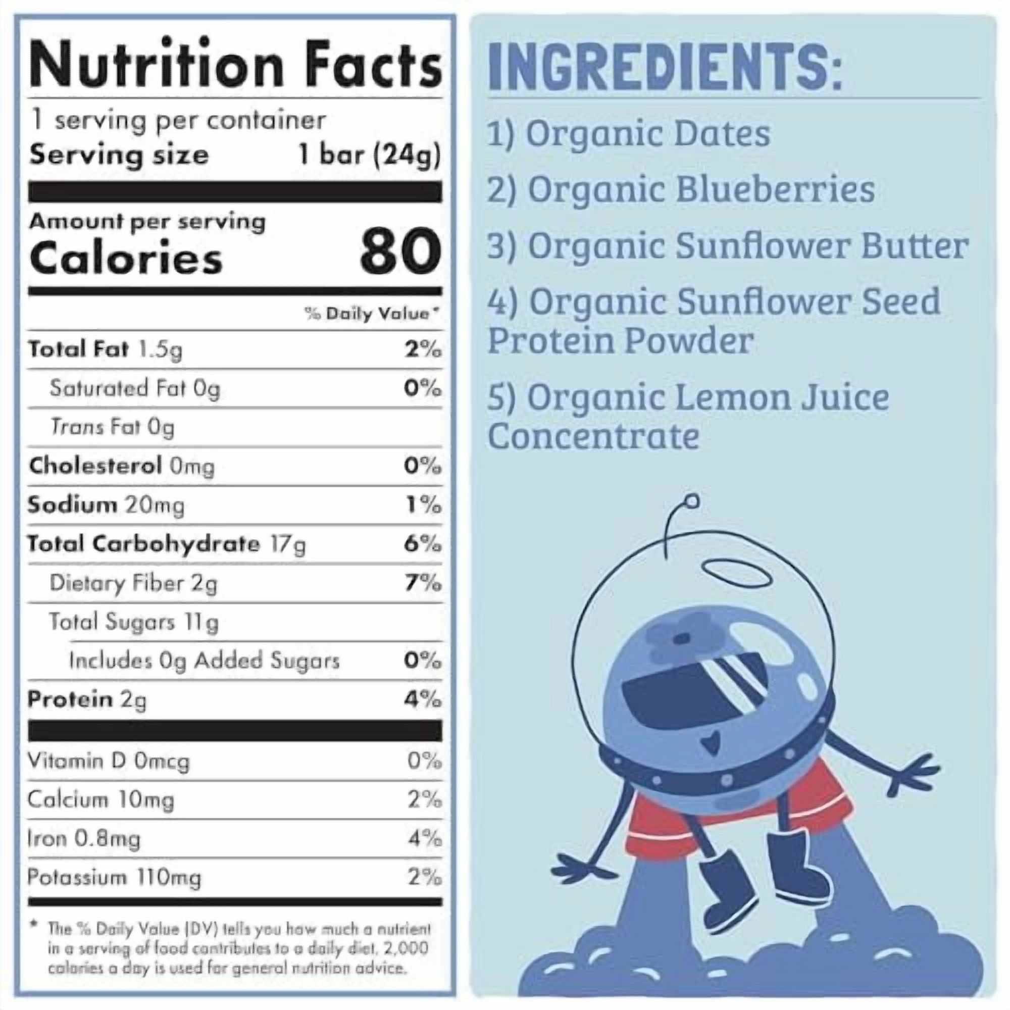 Skout Organic Blueberry Blast Real Kids Snack Bars (18 Pack) | Kids Snack Bars | No Refined Sugar | Vegan | Gluten, Dairy, Peanut, Tree Nut & Soy Free