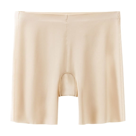 absanyy Womens Beige Slip Shorts Mid Thigh for Under Dresses, Invisible Anti-Chafing Safety Shorts Ultra Soft Stretch,Size XL