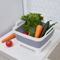 thumbnail image 6 of 9 Liter Collapsible Plastic Vegetable Wash Basin with Drain Plug for Dish Storage, Vegetable and Fruit Washing, Chill Bucket, 6 of 9