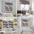 thumbnail image 6 of Pink Flowers Kitchen Curtains Sets for Windows 24 Inch Length, Spring Floral Butterflies Black White Striped Farmhouse Rod Pocket Window Treatments Tier Curtains and Valances Set for Bedroom/Bathroom, 6 of 8