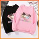 thumbnail image 2 of BTS De Dibujos Animados De Las Mujeres Sudadera Con Capucha Streetwear Personaje Lindo Ketong Impresión Casual Cuello Redondo Toppangjing, 2 of 4