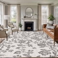 thumbnail image 2 of Farmhouse Grey Large Area Rugs for Bedroom Living Room, Soft Non Slip Carpet Bedside Rug, Vintage Flower Leaf Botanical Plant Rectangular Floor Cover Kitchen Accent Rug 5'x8' for Dining Room/Office, 2 of 9