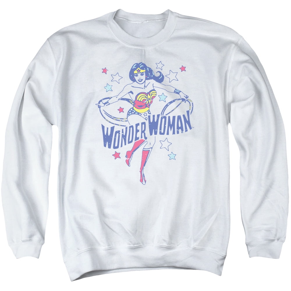 DC Comics Wonder Woman Distressed Patriot Stars Adult Crewneck